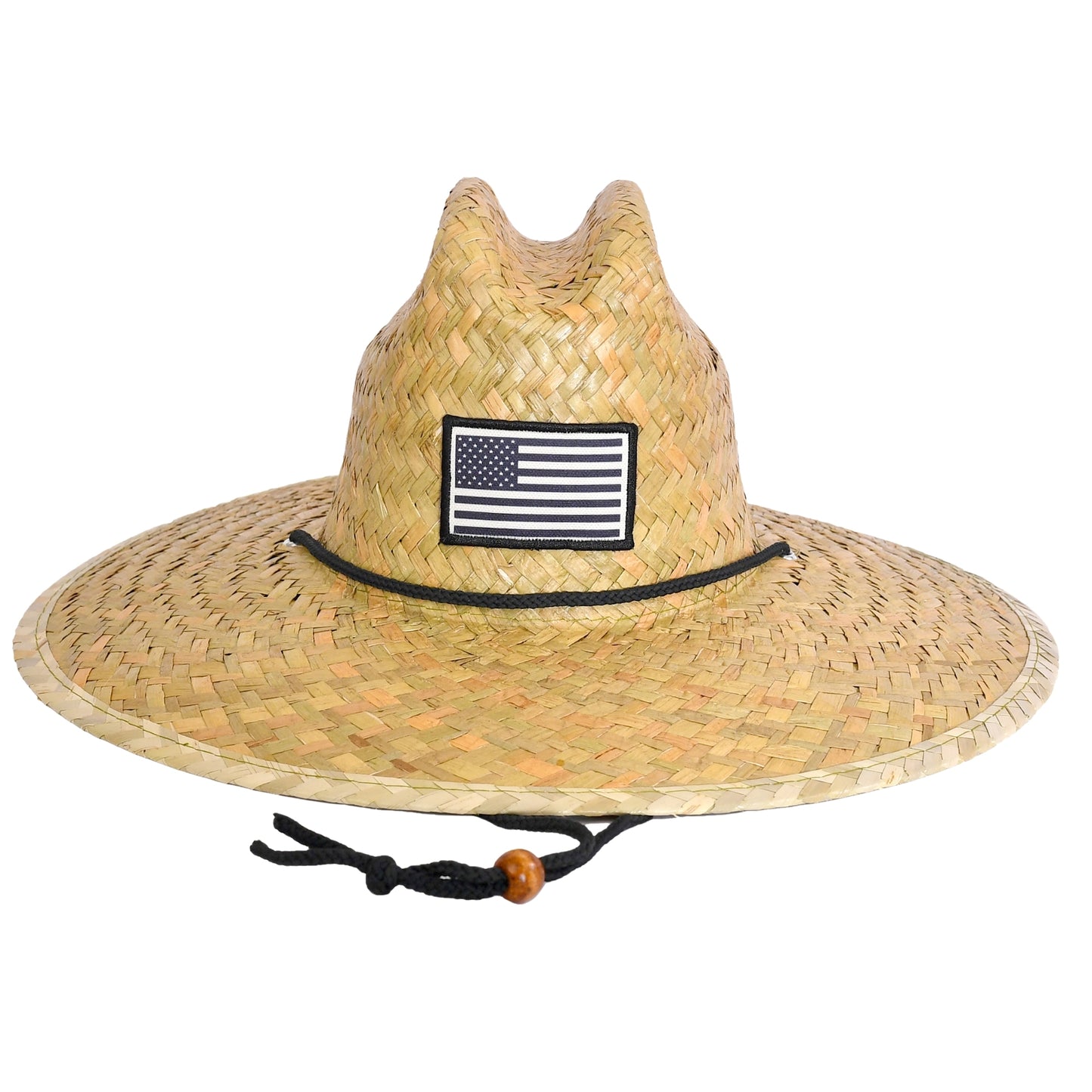 Lifeguard Straw Hats with Flag Patch