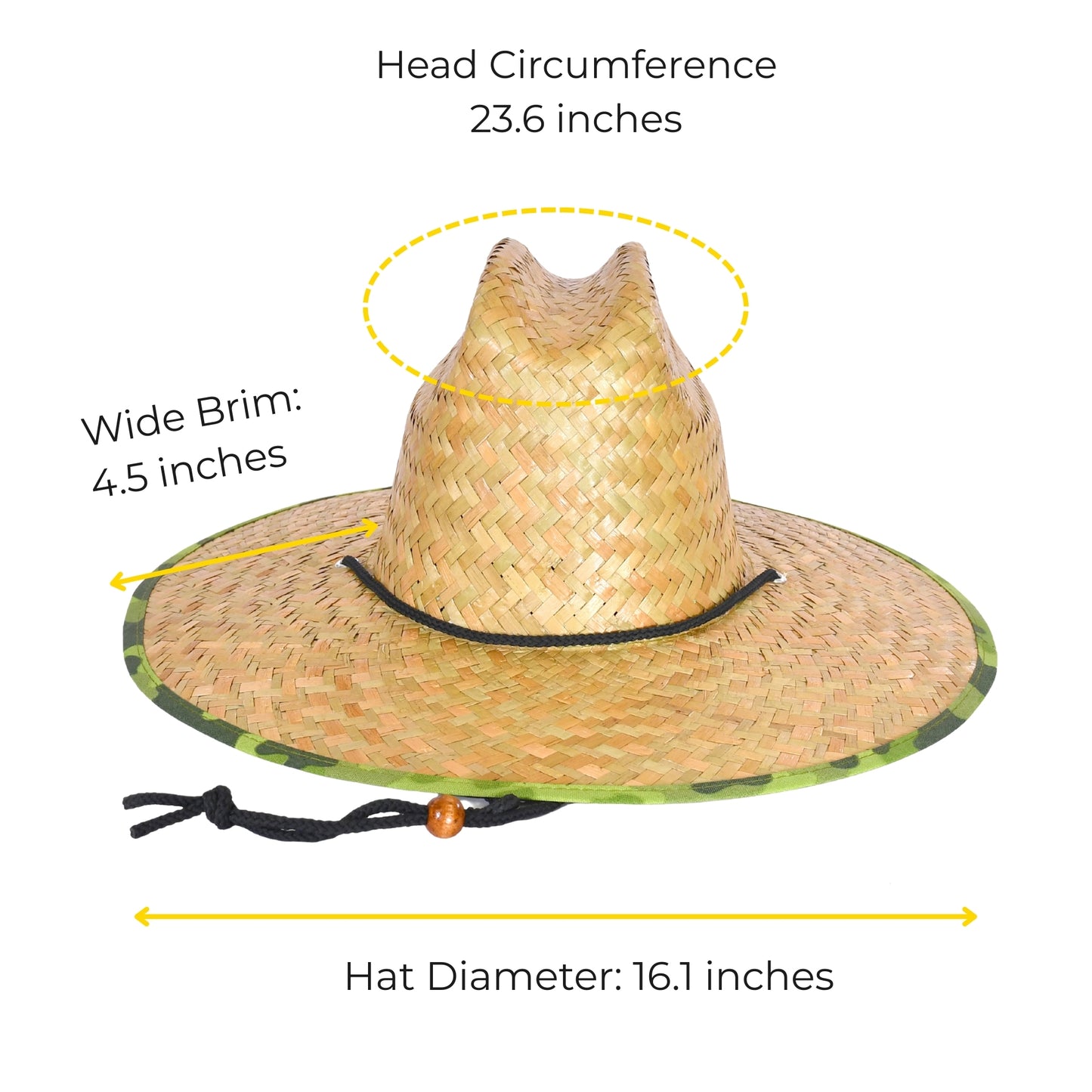 Lifeguard Straw Hats with Camo Lining