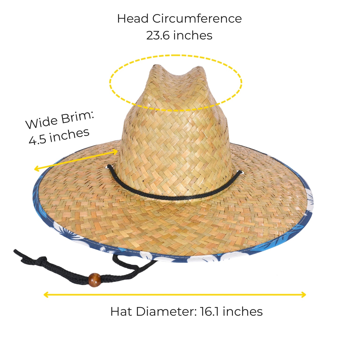 Lifeguard Straw Hats with Navy Lining