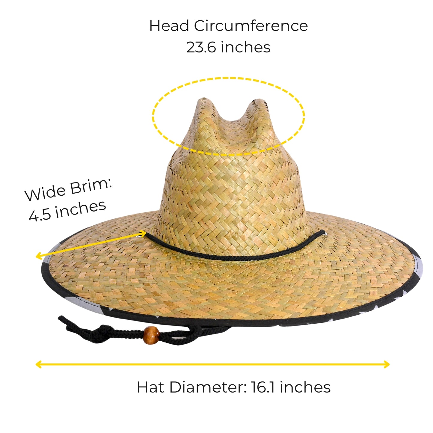 Lifeguard Straw Hats with Midnight Flag Lining